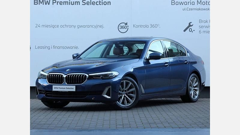 Niebieski phytonic metalizowany Używany 2021 BMW 520 Luxury Line Sedan/Limuzyna | 139 900 zł (Uczciwa cena) - Obraz 1/3
