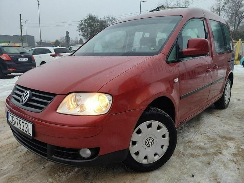 Czerwony Używany 2007 VW Caddy Life Minivan | 14 300 zł (Super Cena) - Obraz 1/4