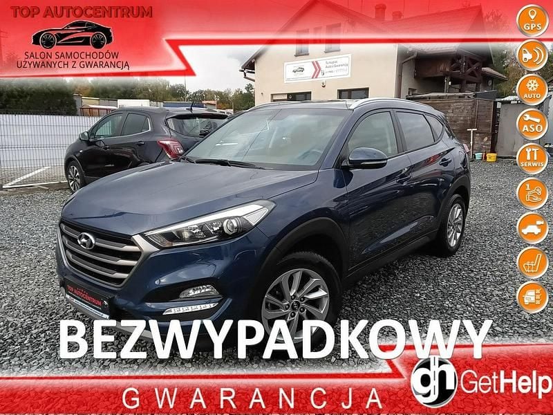 Niebieski ciemny (metalik) Używany 2016 Hyundai Tucson SUV | 62 700 zł (Uczciwa cena) - Obraz 1/4