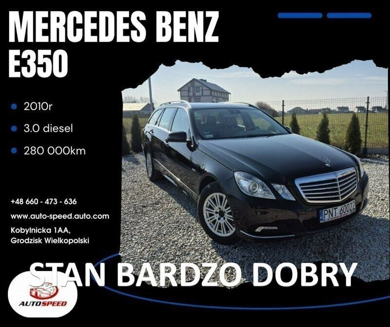 Czarny Używany 2010 Mercedes E350 Kombi | 30 000 zł (Super Cena) - Obraz 1/4