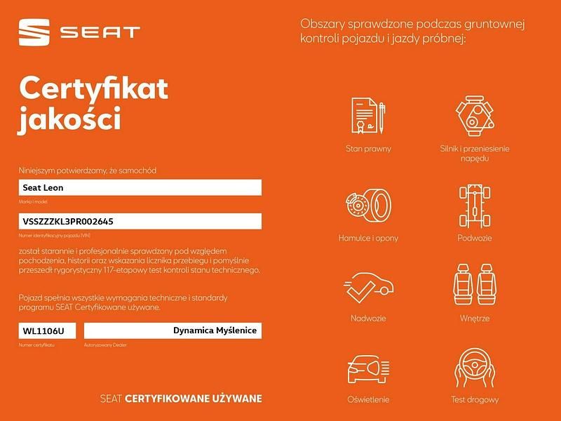 Szary Używany 2022 Seat Leon Style Hatchback | 83 900 zł - Obraz 1/1