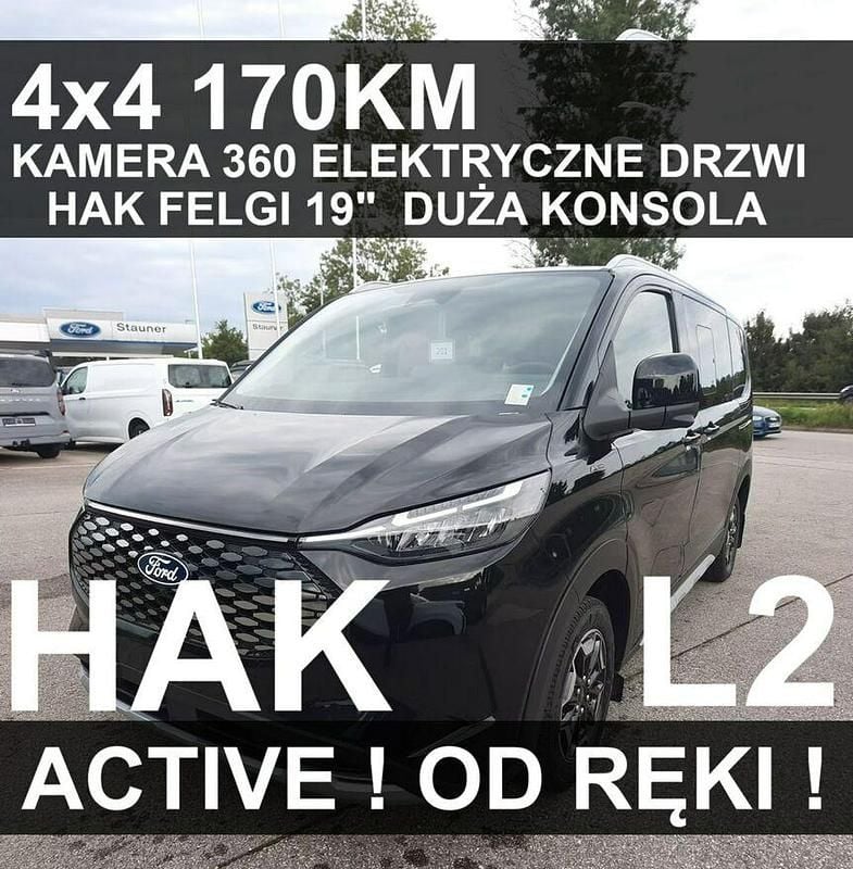 Czarny (metalik) Nowe 2025 Ford Tourneo Custom Active Minivan | 295 000 zł (Uczciwa cena) - Obraz 1/4