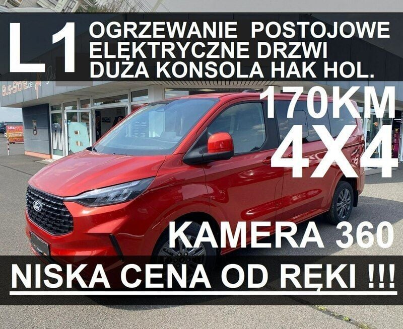 Czerwony (metalik) Nowe 2024 Ford Tourneo Custom Active Sedan/Limuzyna | 287 574 zł (Uczciwa cena) - Obraz 1/3