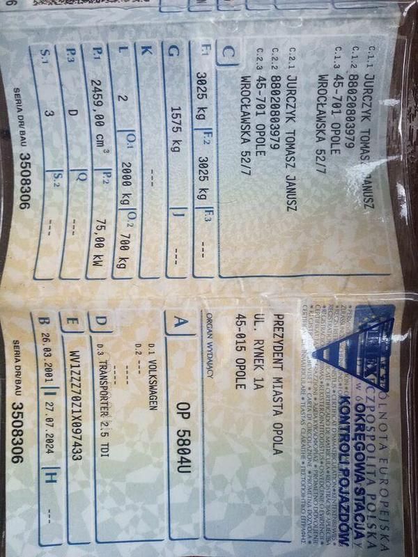 Używany VW Transporter 2001 Biały Van