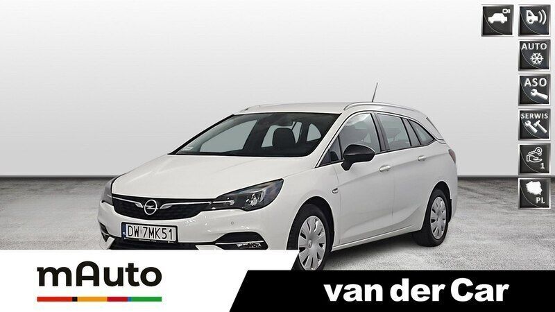 Biały Używany 2021 Opel Astra Elegance Kombi | 44 900 zł (Uczciwa cena) - Obraz 1/4