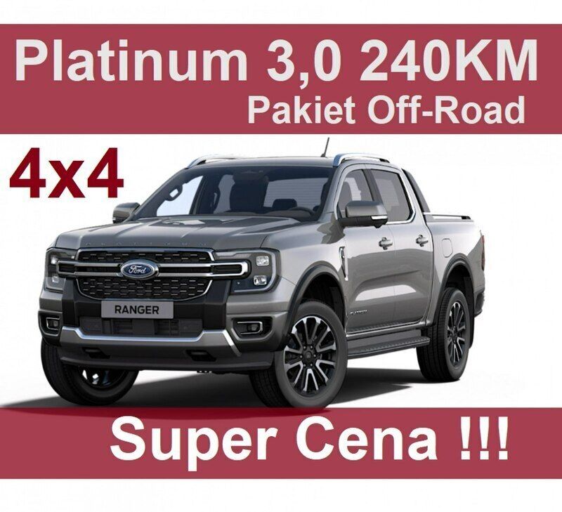 Srebrny Używany 2024 Ford Ranger Platinum Pickup | 301 350 zł - Obraz 1/4