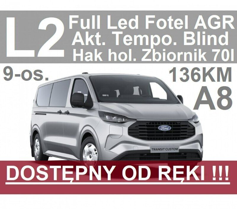 Srebrny Używany 2024 Ford Transit Custom Kombi | 220 416 zł - Obraz 1/4