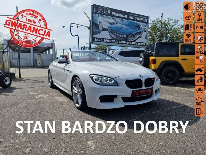 Biały (metalik, perła) Używany 2013 BMW 640 Cabriolet Kabriolet | 156 000 zł - Obraz 1/4