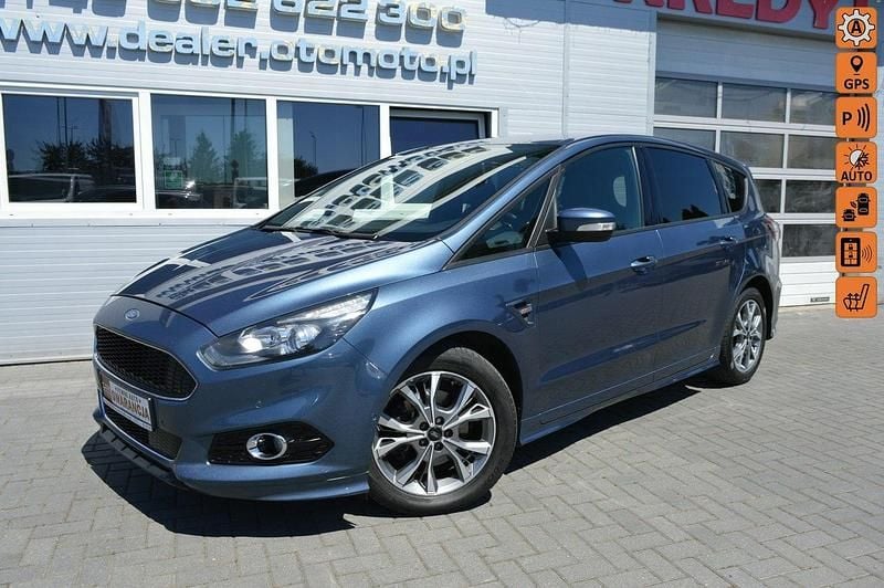 Niebieski Używany 2019 Ford S-MAX ST-Line Minivan | 57 900 zł (Uczciwa cena) - Obraz 1/4