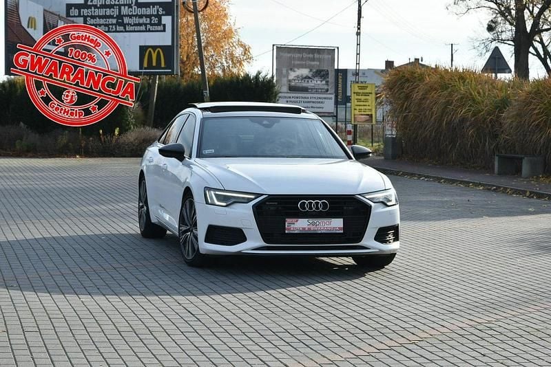 Biały (metalik, perła) Używany 2021 Audi A6 Sedan/Limuzyna | 149 800 zł - Obraz 1/4