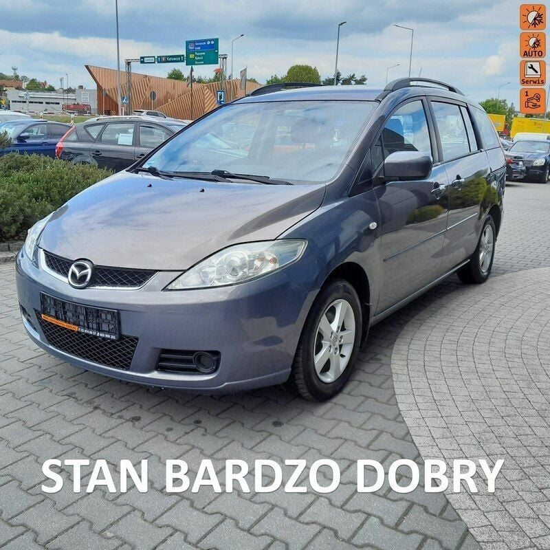 Szary Używany 2007 Mazda 5 Minivan | 16 900 zł (Drogi) - Obraz 1/4