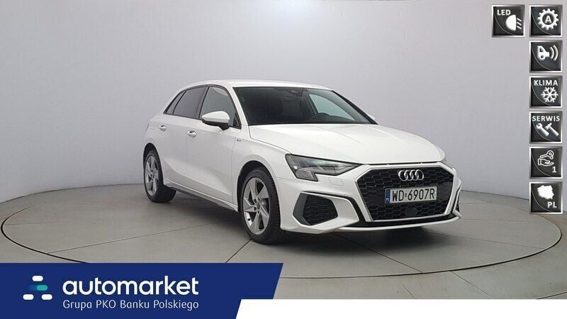 Biały Używany 2023 Audi A3 S-Line Hatchback | 94 850 zł (Uczciwa cena) - Obraz 1/4