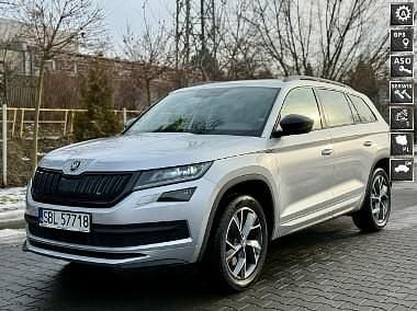 Srebrny Używany 2019 Skoda Kodiaq SportLine SUV | 124 000 zł (Uczciwa cena) - Obraz 1/4