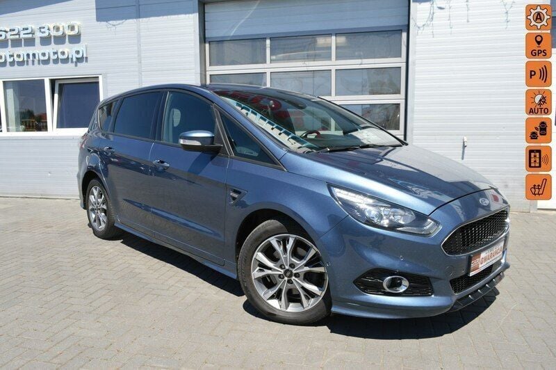 Niebieski Używany 2019 Ford S-MAX ST-Line Minivan | 61 900 zł (Dobra cena) - Obraz 1/2