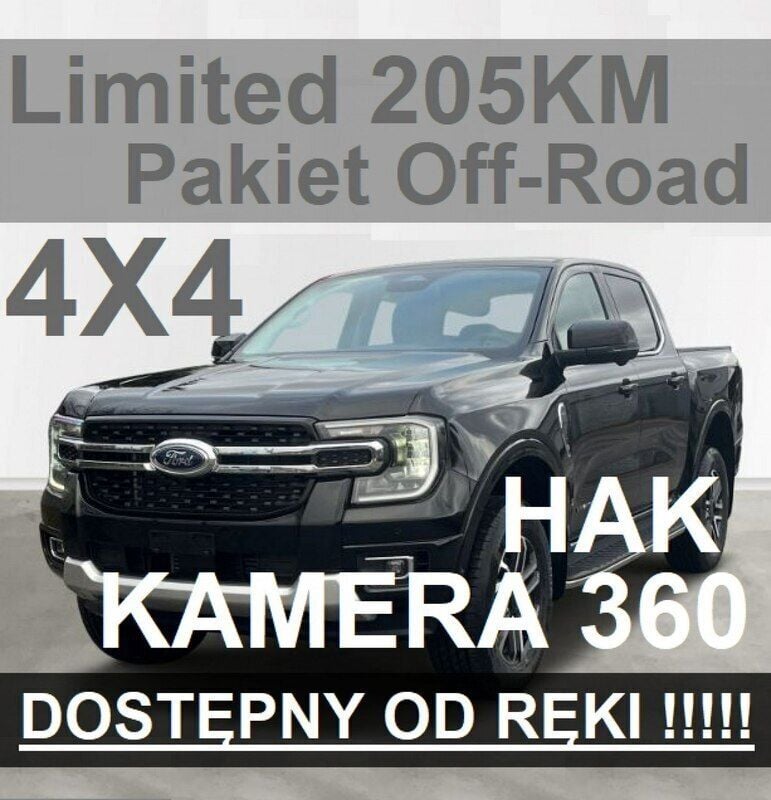 Czarny Nowe 2024 Ford Ranger Limited Pickup | 195 570 zł - Obraz 1/4