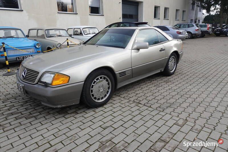Srebrny Używany 1991 Mercedes SL500 Kabriolet | 41 900 zł - Obraz 1/4