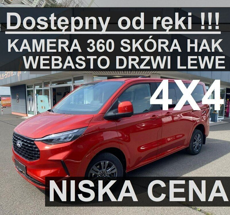 Czerwony Nowe 2024 Ford Tourneo Custom Titanium Minivan | 293 970 zł (Dość drogi) - Obraz 1/3