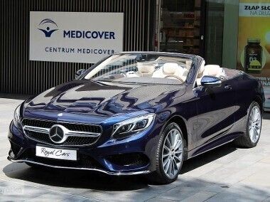 Niebieski Używany 2017 Mercedes 500 Kabriolet | 369 900 zł - Obraz 1/4