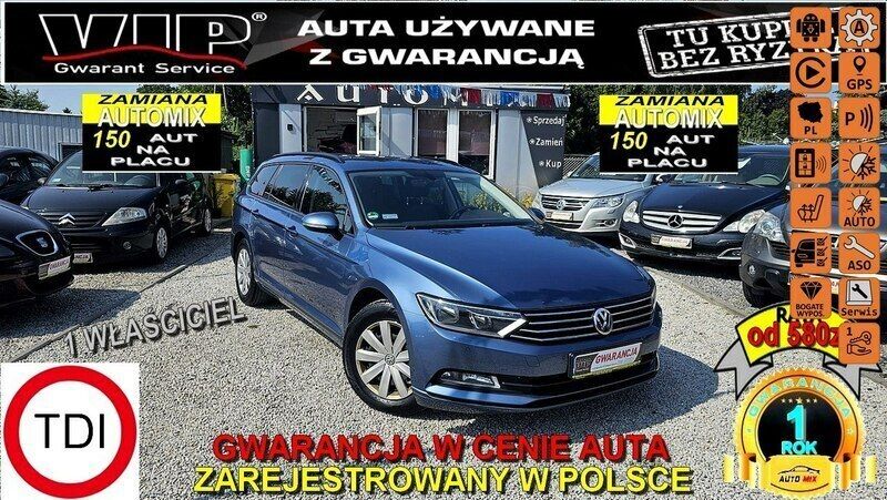 Niebieski Używany 2016 VW Passat Kombi | 42 800 zł (Dobra cena) - Obraz 1/3