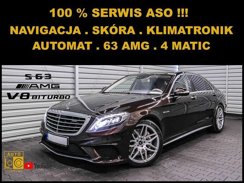 Brązowy (metalik) Używany 2016 Mercedes S63 AMG AMG Sedan/Limuzyna | 199 999 zł - Obraz 1/4