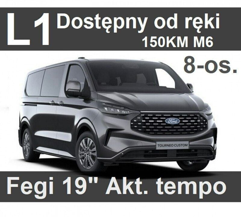 Szary Nowe 2024 Ford Tourneo Custom Titanium Van | 249 900 zł - Obraz 1/3