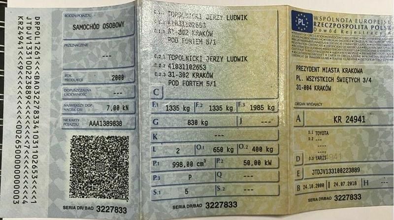 Inny kolor Używany 2000 Toyota Yaris Hatchback | 3000 zł - Obraz 1/4