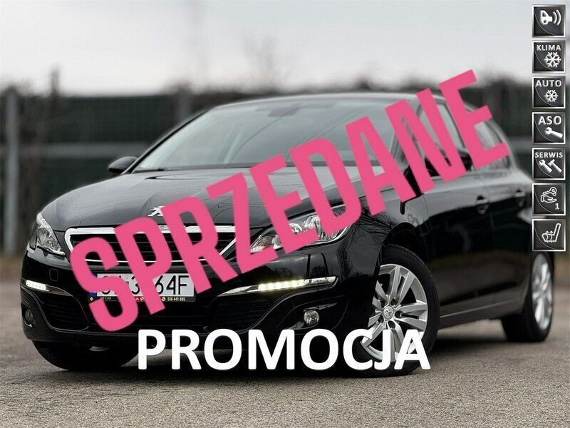 Czarny (metalik, perła) Używany 2014 Peugeot 308 Hatchback | 25 500 zł (Uczciwa cena) - Obraz 1/4