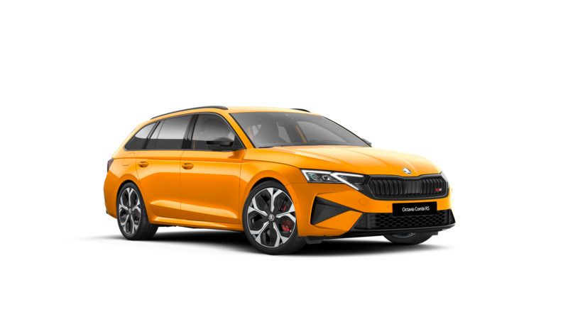 Pomarańczowy phoenix metalizowany Nowe 2025 Skoda Octavia RS Kombi | 205 300 zł (Dość drogi) - Obraz 1/4