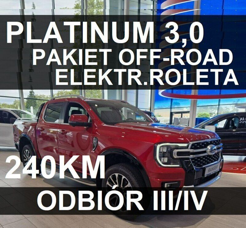 Czerwony Nowe 2024 Ford Ranger Platinum Pickup | 284 781 zł (Dość drogi) - Obraz 1/4
