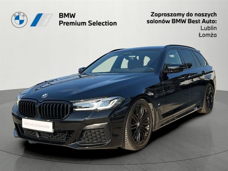 Czarny szafir metalizowany Używany 2021 BMW 520 Shadowline Kombi | 208 900 zł - Obraz 1/3