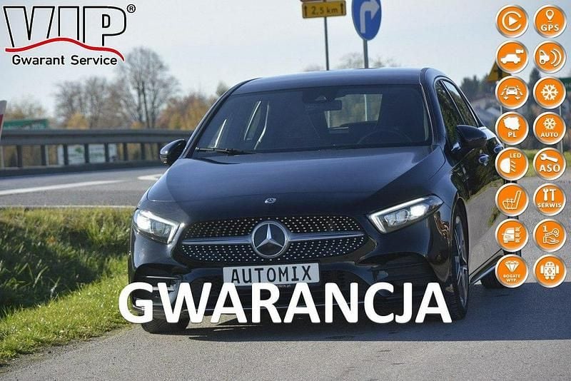 Czarny Używany 2019 Mercedes A180 AMG line Hatchback | 78 300 zł (Uczciwa cena) - Obraz 1/4