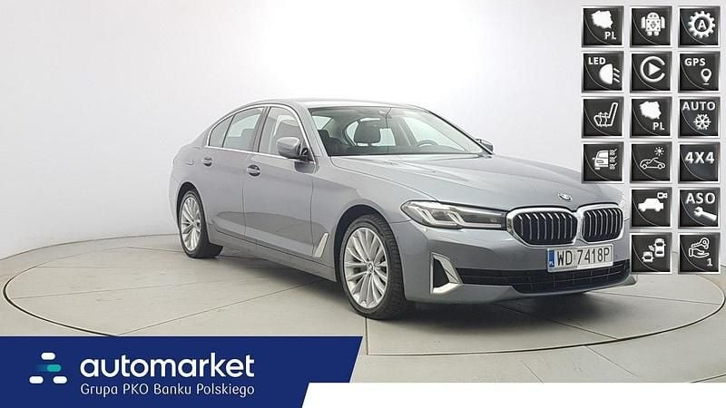 Srebrny Używany 2021 BMW 520 Luxury Line Sedan/Limuzyna | 149 850 zł (Dość drogi) - Obraz 1/4