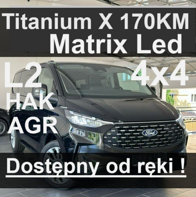 Czarny (metalik) Nowe 2025 Ford Tourneo Custom Titanium X Minivan | 291 018 zł (Uczciwa cena) - Obraz 1/4