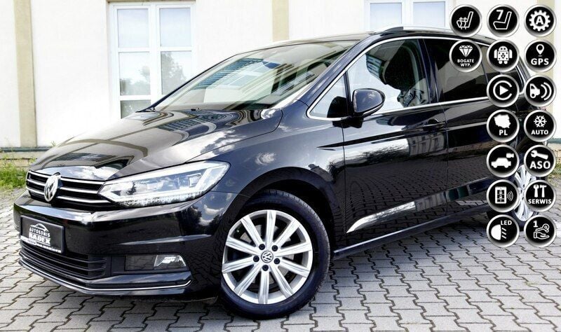 Czarny Używany 2018 VW Touran Highline Minivan | 65 999 zł (Uczciwa cena) - Obraz 1/4