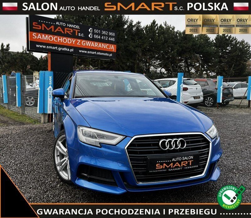 Niebieski Używany 2017 Audi A3 Sedan/Limuzyna | 89 900 zł (Drogi) - Obraz 1/4