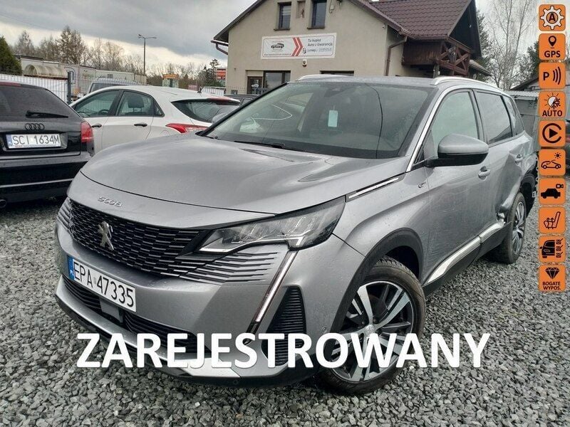 Szary Używany 2021 Peugeot 5008 GT-line Minivan | 69 500 zł - Obraz 1/4