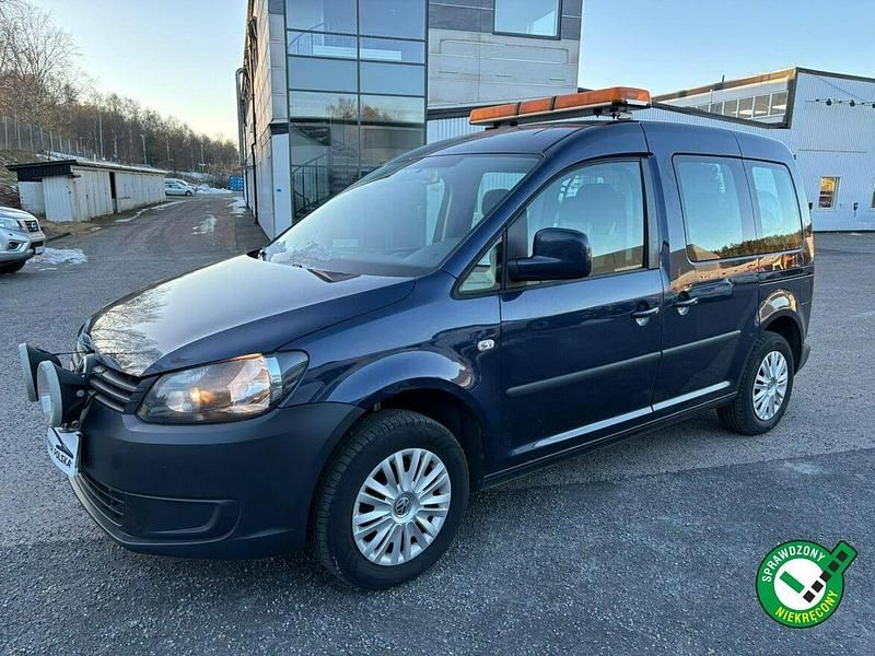 Niebieski Używany 2014 VW Caddy R Minivan | 34 900 zł - Obraz 1/4