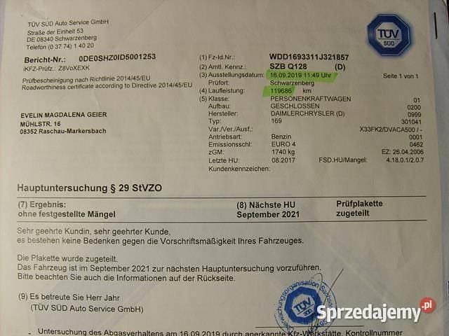 Używany 2006 Mercedes A150 | 12 300 zł (Drogi) - Obraz 1/4