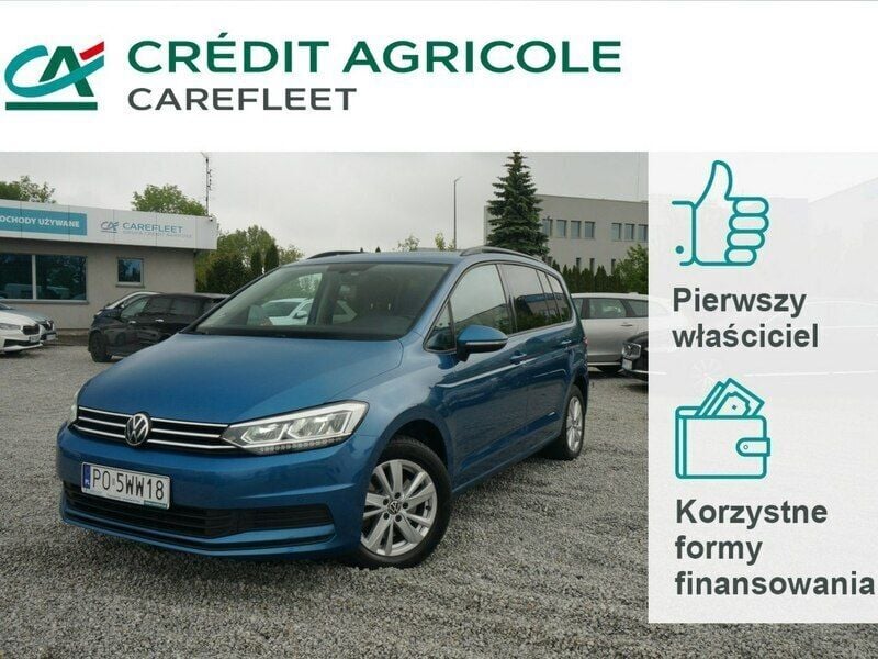 Niebieski Używany 2022 VW Touran Comfortline Minivan | 74 100 zł (Uczciwa cena) - Obraz 1/4