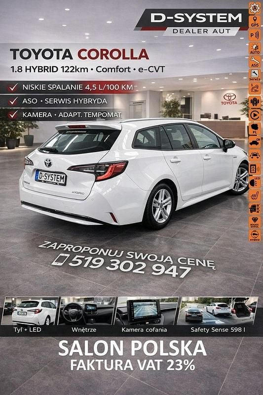 Używany Toyota Corolla 122 KM (89 kW) 2021 Biały Kombi