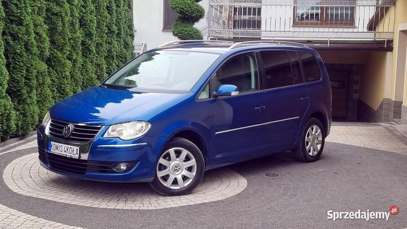 Niebieski (metalik) Używany 2008 VW Touran Minivan | 18 900 zł (Dobra cena) - Obraz 1/4