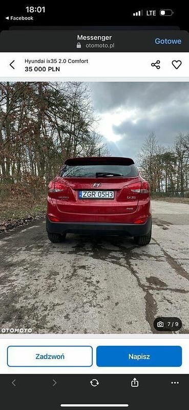 Czerwony Używany 2010 Hyundai ix35 Comfort SUV | 35 000 zł (Uczciwa cena) - Obraz 1/4