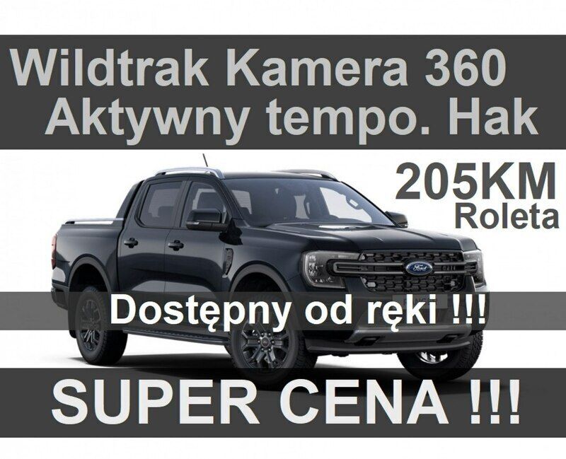 Czarny (metalik) Używany 2024 Ford Ranger Wildtrack Pickup | 234 930 zł - Obraz 1/2