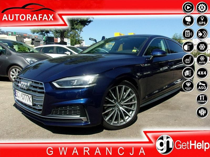 Niebieski (metalik, perła) Używany 2019 Audi A5 Coupe | 114 900 zł (Uczciwa cena) - Obraz 1/4