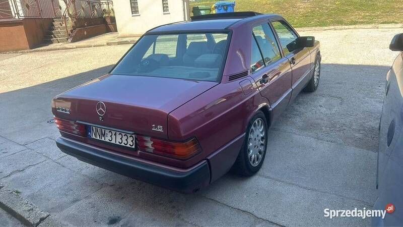 Wiśniowy Używany 1991 Mercedes 190 Sedan/Limuzyna | 11 000 zł - Obraz 1/4