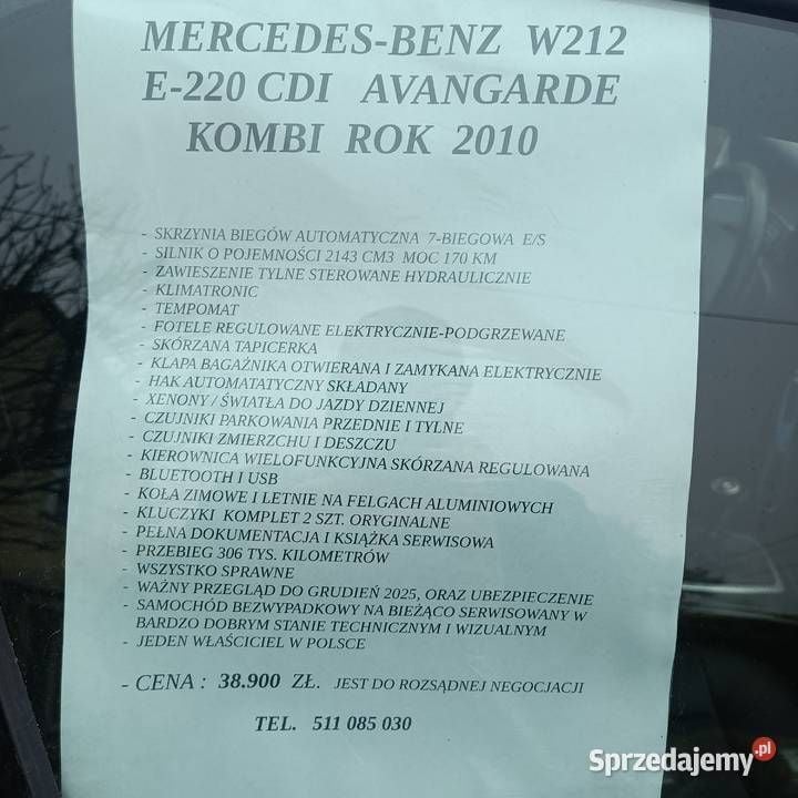 Używany Mercedes 220 2010 Kombi