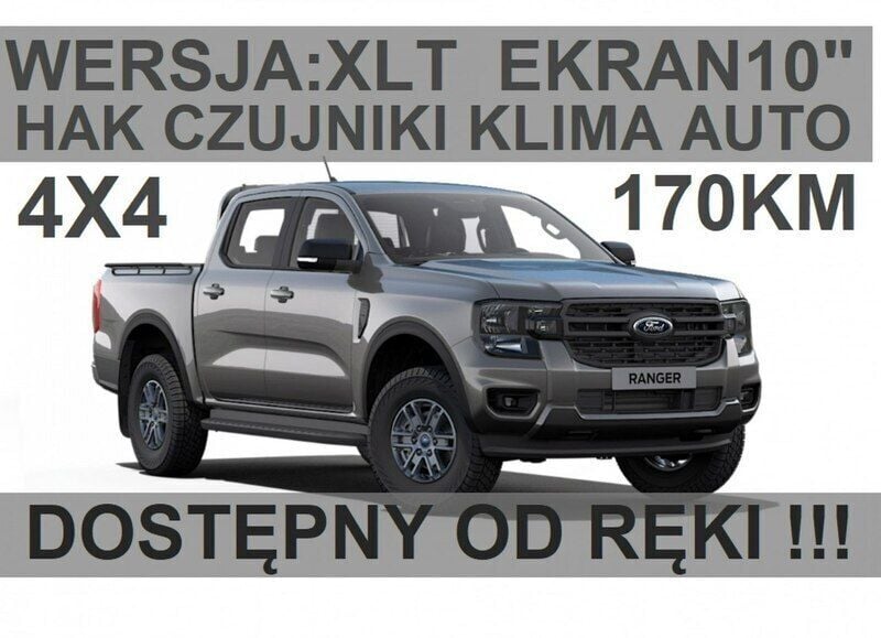 Szary Nowe 2024 Ford Ranger XLT Pickup | 181 671 zł (Drogi) - Obraz 1/4