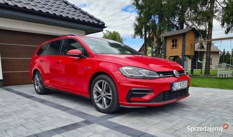 Czerwony Używany 2019 VW Golf VII R-line Kombi | 51 000 zł (Uczciwa cena) - Obraz 1/4