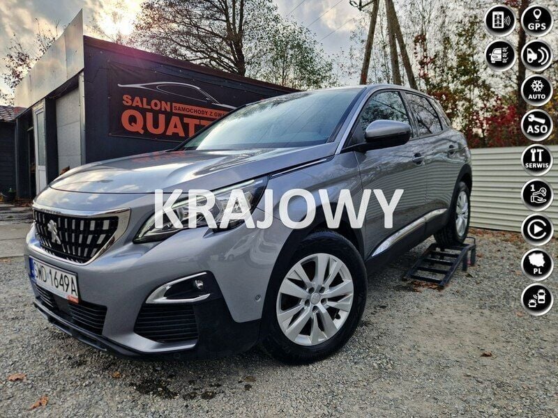 Szary Używany 2018 Peugeot 3008 SUV | 55 900 zł (Dobra cena) - Obraz 1/4