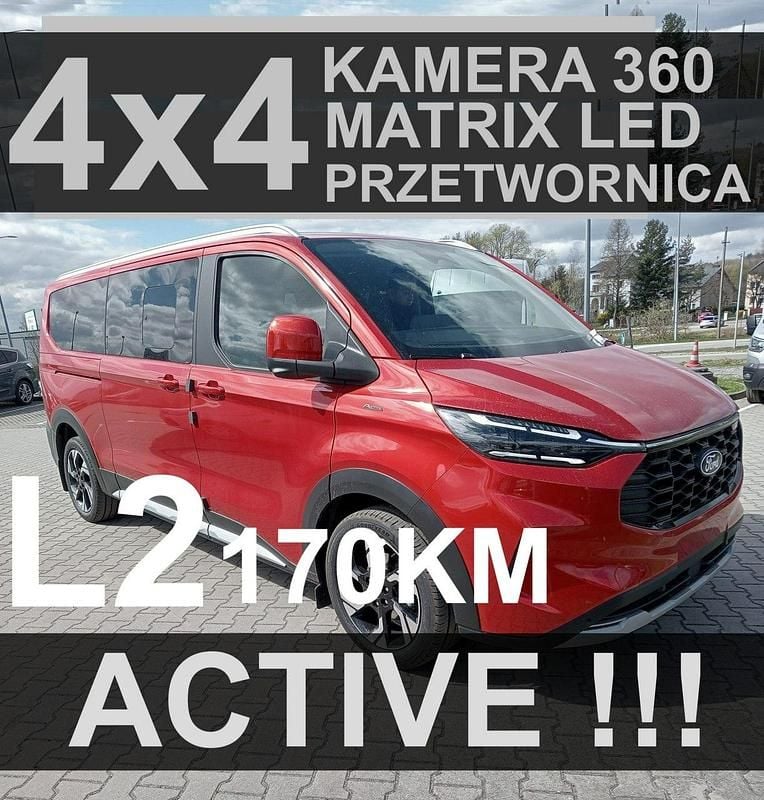 Czerwony Nowe 2025 Ford Tourneo Custom Active Sedan/Limuzyna | 286 467 zł (Uczciwa cena) - Obraz 1/4